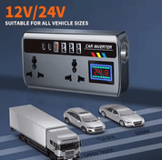 Multi-Port Car Inverter with Dual AC Socket & Digital Display
