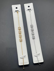 Square Crystal Link Adjustable Bracelet