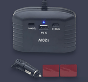 Type-C + USB Multi Socket Car Charger